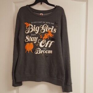 Halloween Witch Sweatshirt Gray